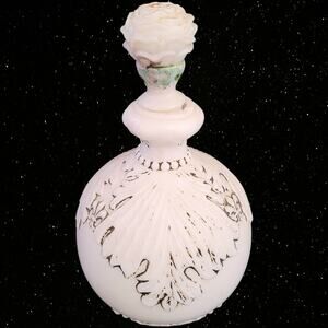 Vintage Victorian Milk Glass‎ Cologne Bottle – Romantic Vanity Accent Décor 2